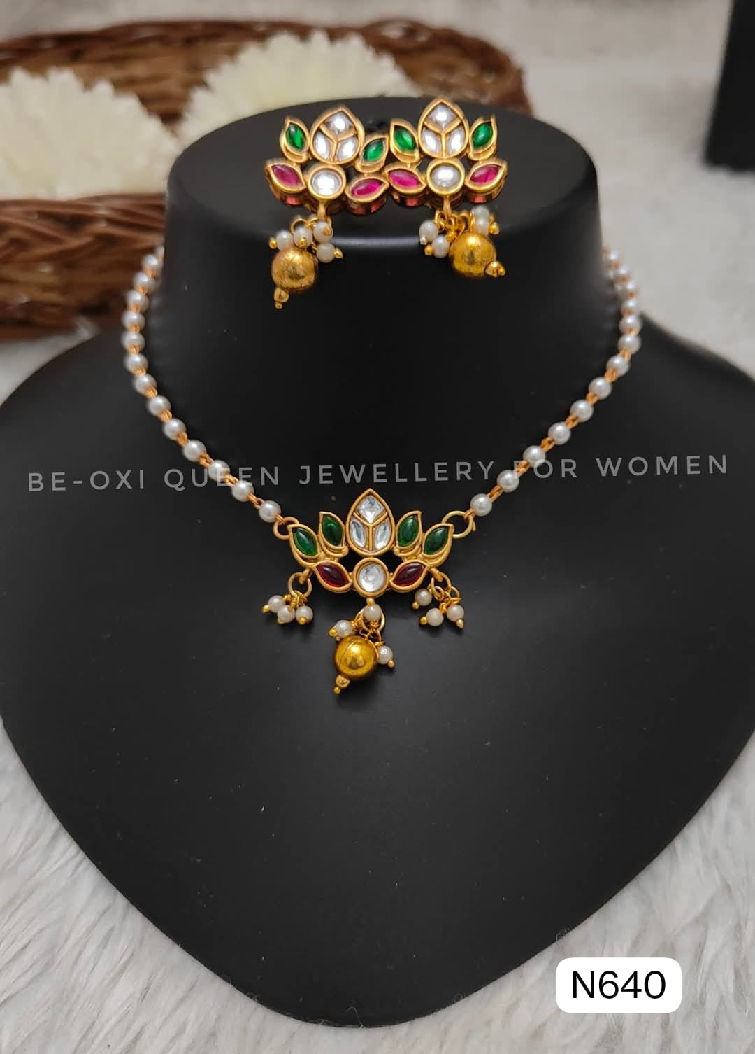 Single Lotus Multi color Necklace