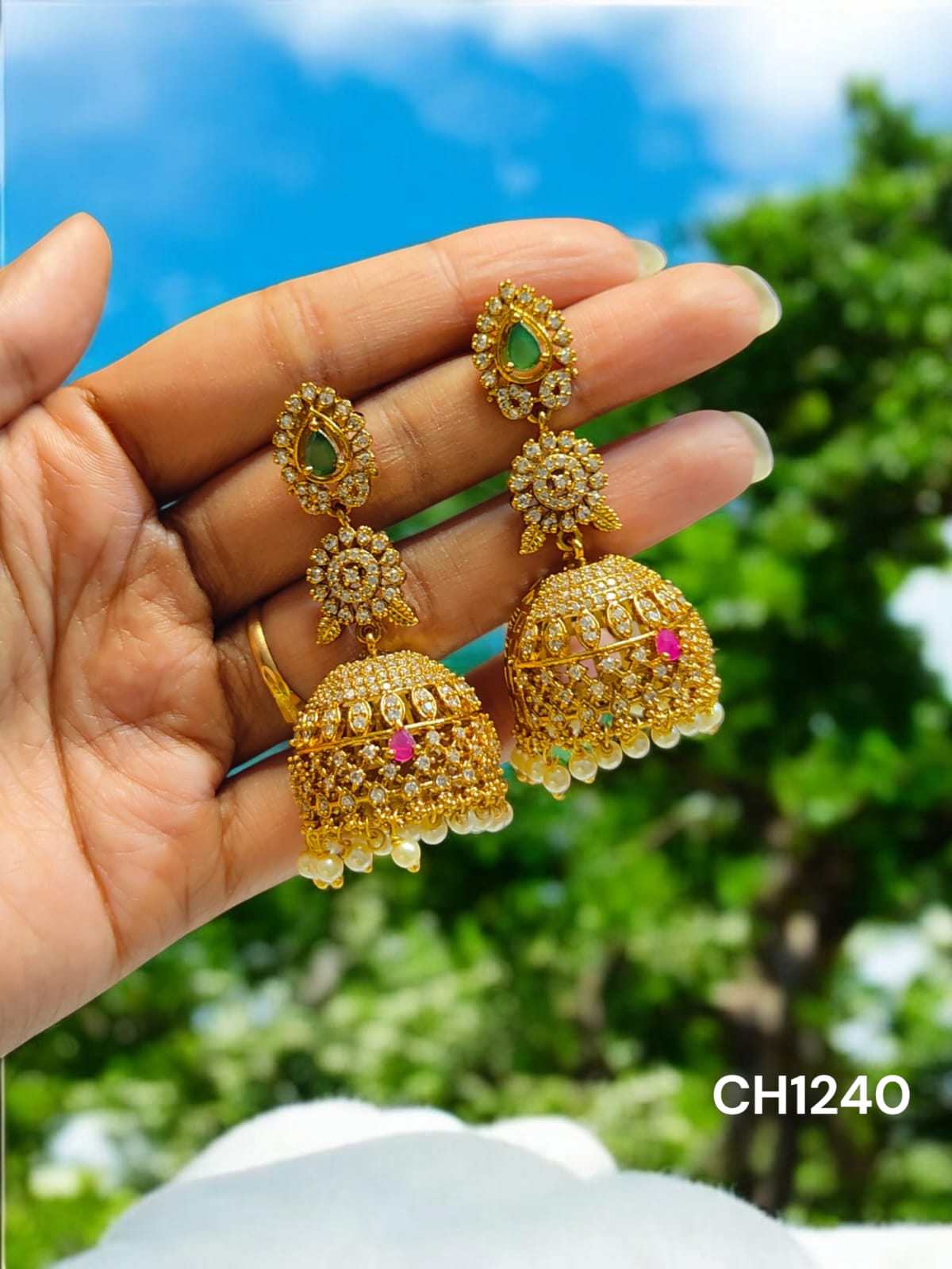 Premium Brass Matt Gold Jhumka Earring