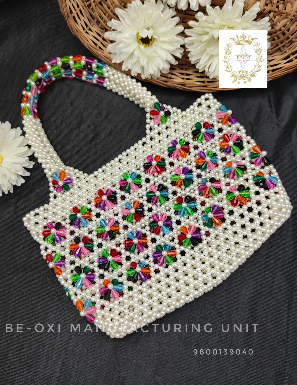 MULTI HANDCRAFTED  PEARL BAG