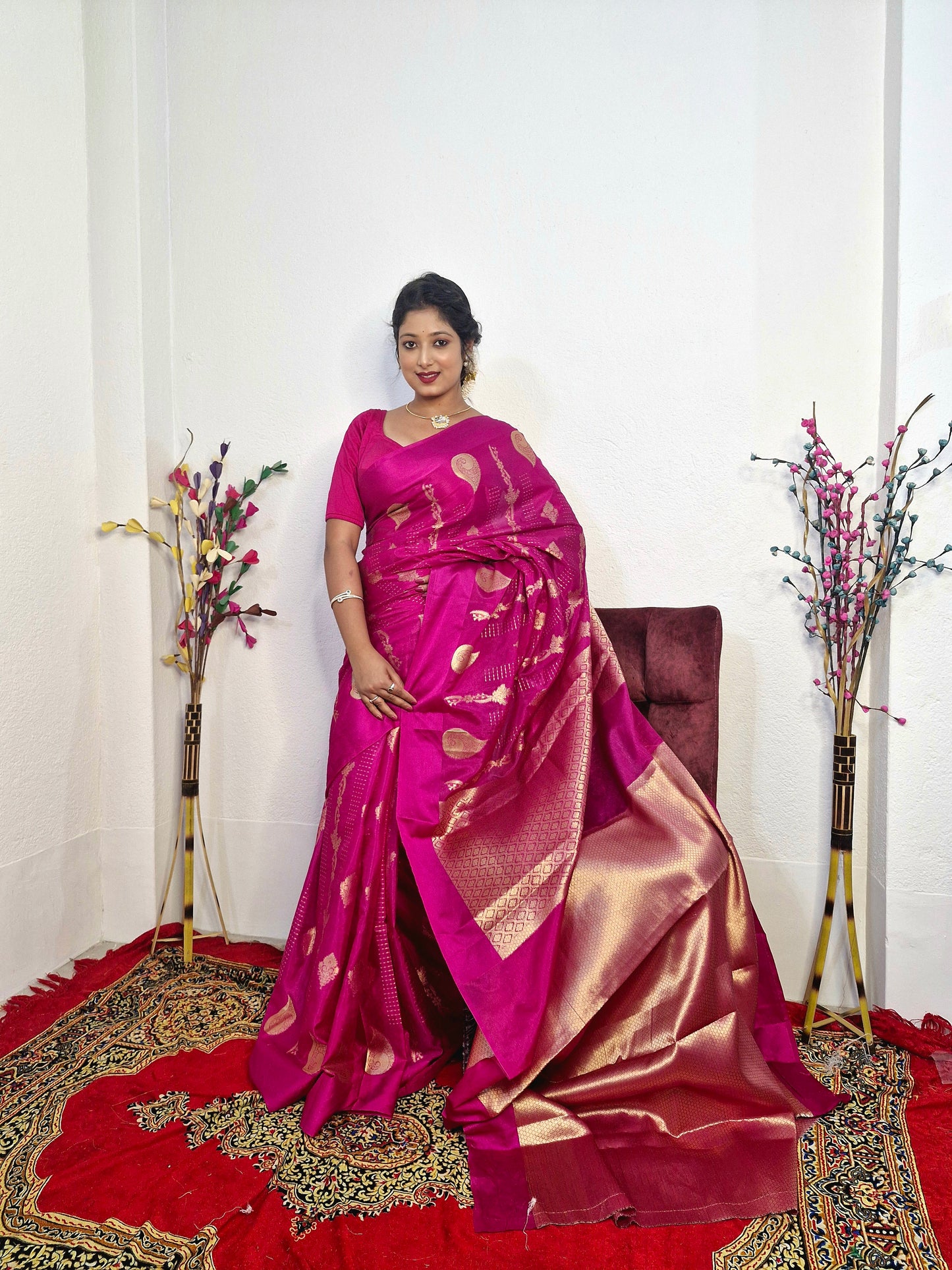 SM39 BANARASI TISSUE KATAN SAREE