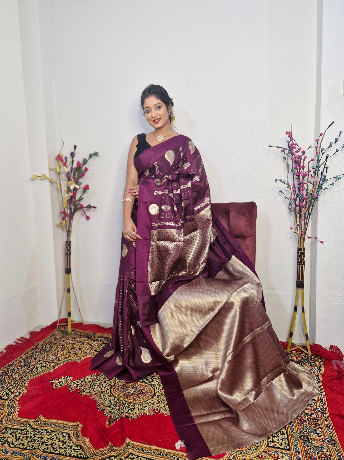 SM39 BANARASI TISSUE KATAN SAREE