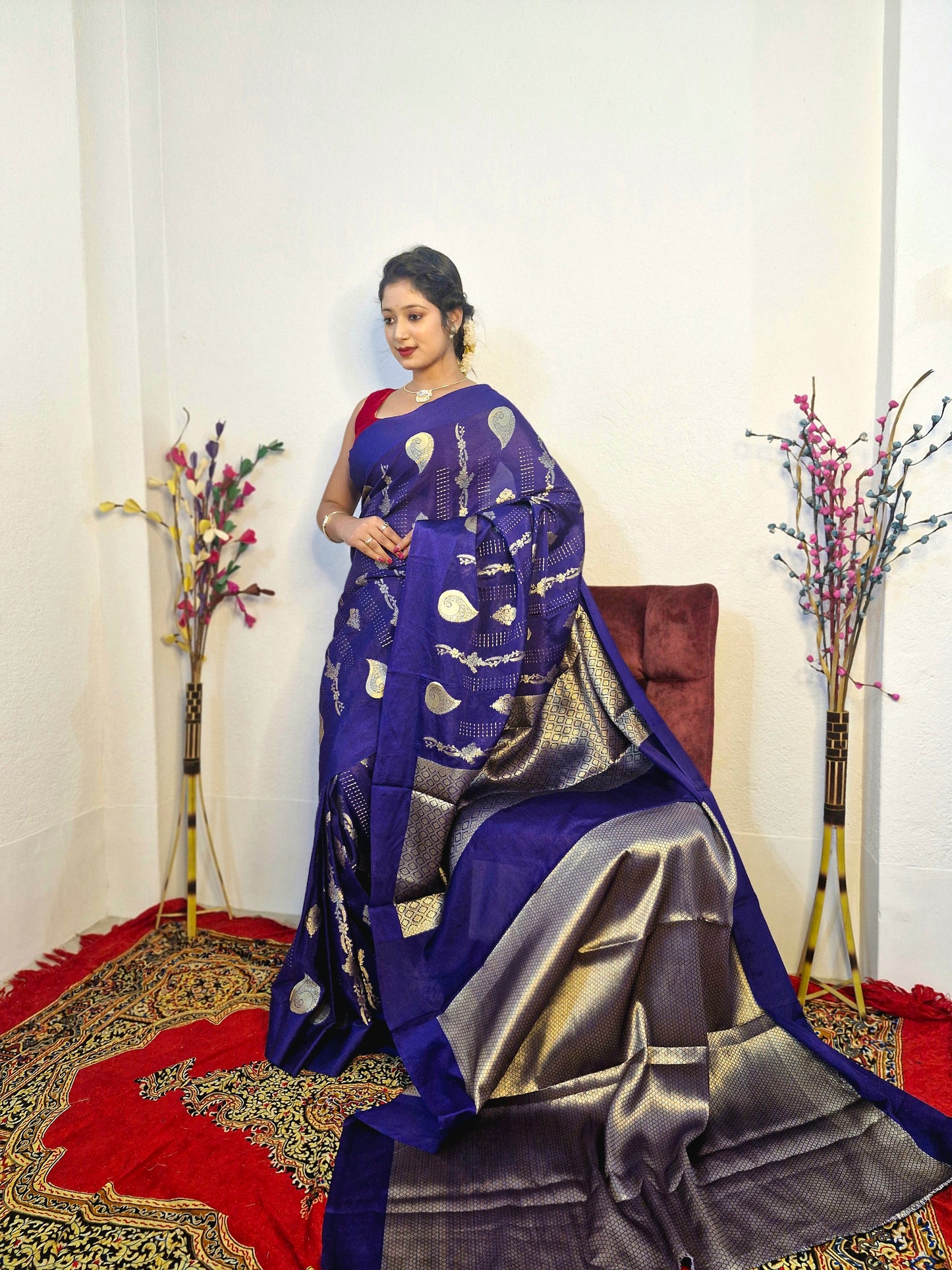 SM39 BANARASI TISSUE KATAN SAREE