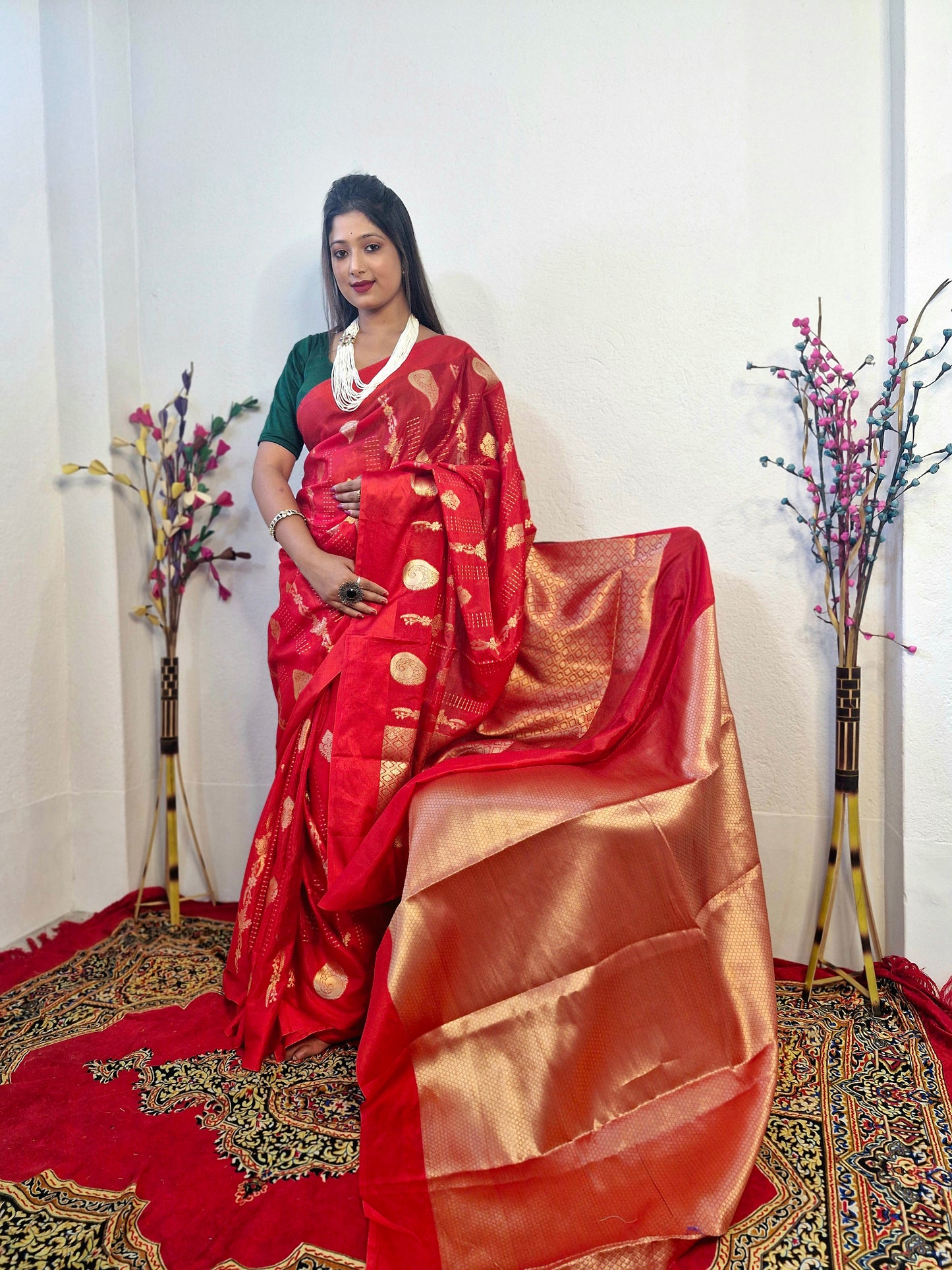 SM39 BANARASI TISSUE KATAN SAREE