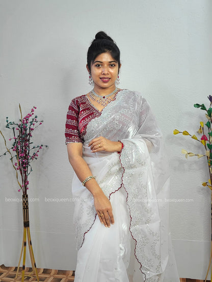 S87E JIMMICHO SAREE WITH READYMADE BP