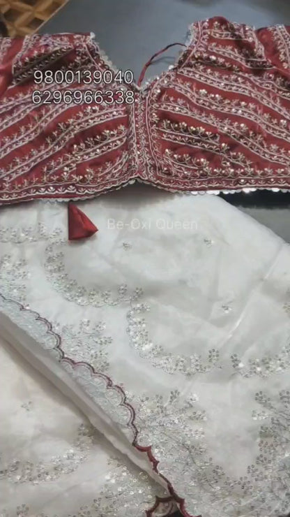 S87E JIMMICHO SAREE WITH READYMADE BP